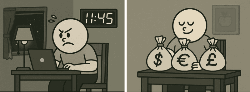 An employee in two situations — at first disgruntled, and then happy — when reviewing Profit Interest Units